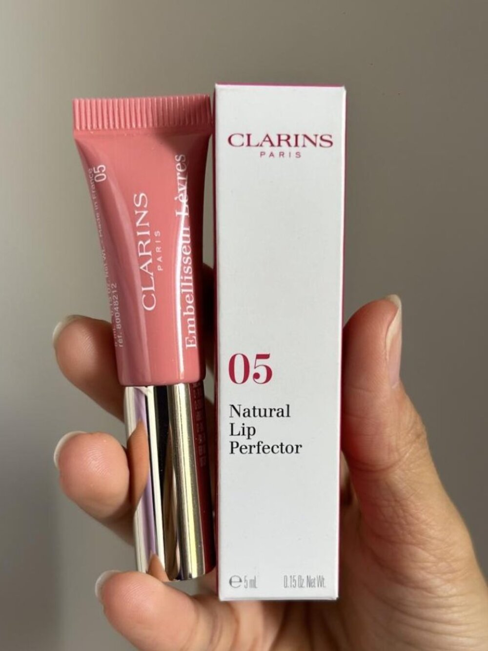NIB Clarins Natural Lip Perfector 05 Candy Shimmer Mini 5ml